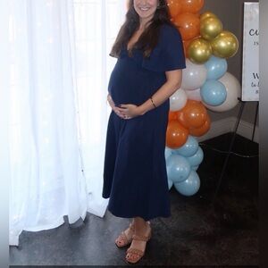 Baltic Born Navy Blue Midi Dress